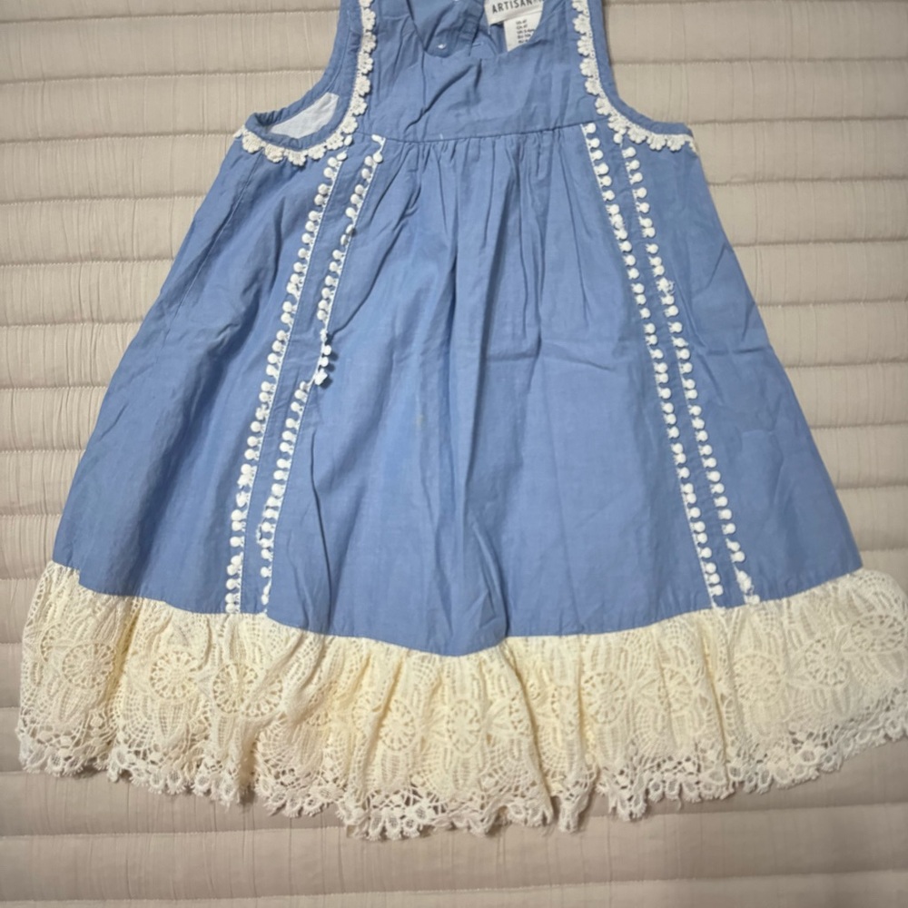 Artisan Kids Blue and Cream Dress